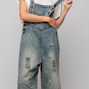 Easel washed denim overalls size medium